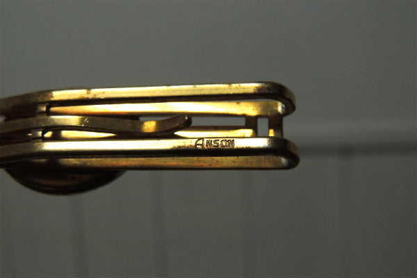 【1940~・ANSON社製】ゴールド×ブルー・トリプルライン・ヴィンテージ・タイピン・アクセサリー
