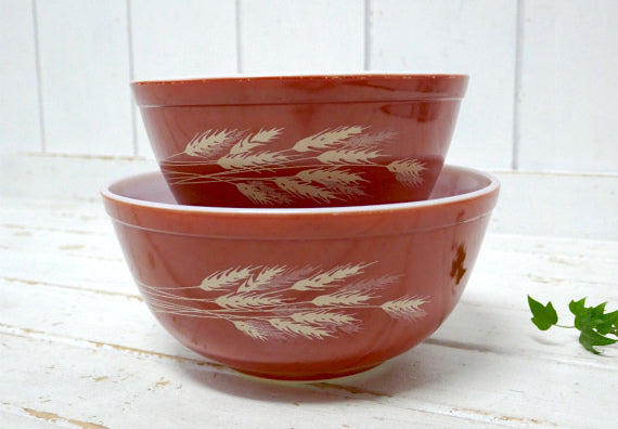PYREX オールド パイレックス・オータムハーベスト・ミキシングボウル・MLサイズ・2個セット