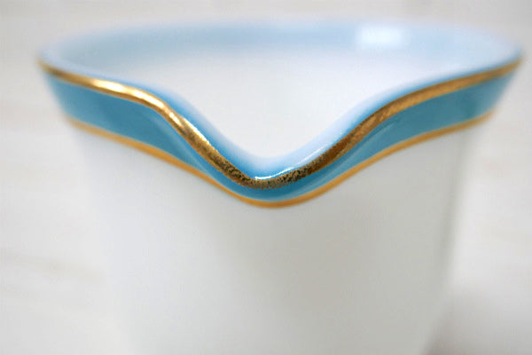 【PYREX】オールドパイレックス・ブルー&ゴールド・ストライプ・60's・シュガー&クリーマー