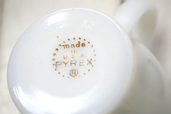 【PYREX】オールドパイレックス・ブルー&ゴールド・ストライプ・60's・シュガー&クリーマー