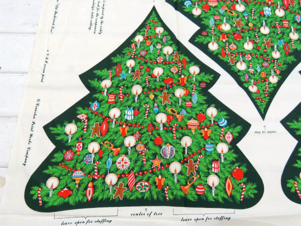 【クリスマスツリー】センターピース・ヴィンテージ・パネル生地・ファブリック・ハンドメイド・手芸