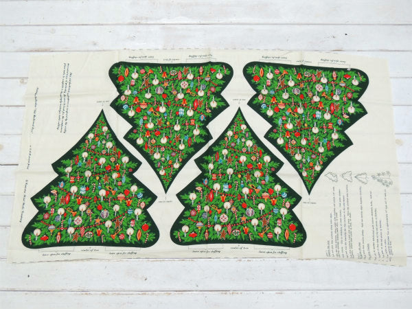 【クリスマスツリー】センターピース・ヴィンテージ・パネル生地・ファブリック・ハンドメイド・手芸