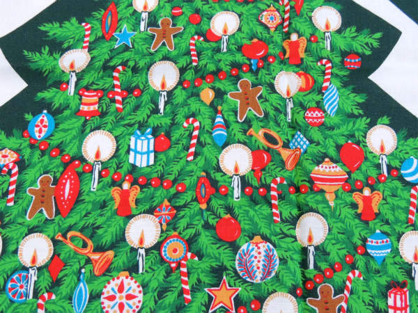 【クリスマスツリー】センターピース・ヴィンテージ・パネル生地・ファブリック・ハンドメイド・手芸
