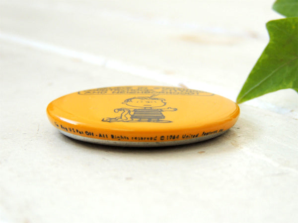 スヌーピーの仲間・ライナス 1964's・ヴィンテージ・缶バッジ・デッドストック・USA