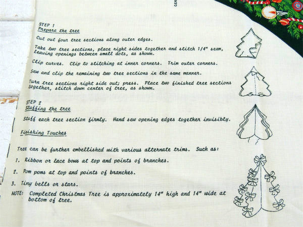 【クリスマスツリー】センターピース・ヴィンテージ・パネル生地・ファブリック・ハンドメイド・手芸