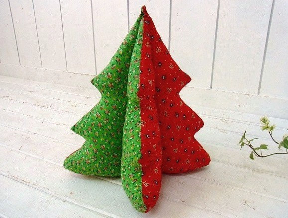 クリスマス 花柄 ハンドメイド 布製 ヴィンテージ クリスマスツリー USA アメリカンスタイル オブジェ ぬいぐるみ