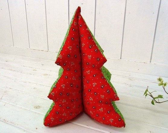 クリスマス 花柄 ハンドメイド 布製 ヴィンテージ クリスマスツリー USA アメリカンスタイル オブジェ ぬいぐるみ