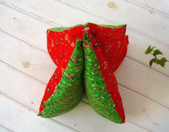 クリスマス 花柄 ハンドメイド 布製 ヴィンテージ クリスマスツリー USA アメリカンスタイル オブジェ ぬいぐるみ
