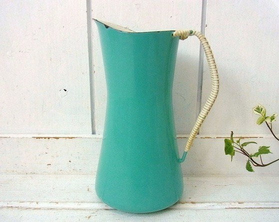 【DANSK】北欧・ダンスク・コベンスタイル・アクア・ホーロー製・ヴィンテージ・ピッチャー/水差し