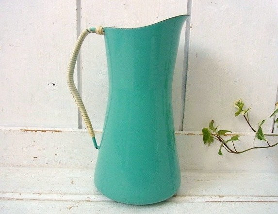 【DANSK】北欧・ダンスク・コベンスタイル・アクア・ホーロー製・ヴィンテージ・ピッチャー/水差し