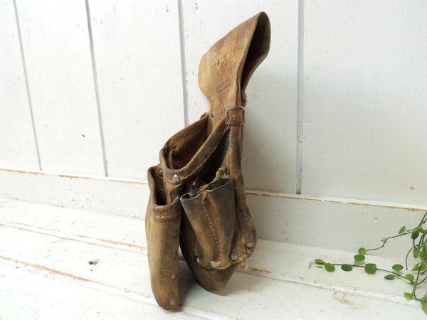 【Action】レザー製・6ポケット・ヴィンテージ・ツールポーチ・工具ベルトポーチ・ツールエプロン