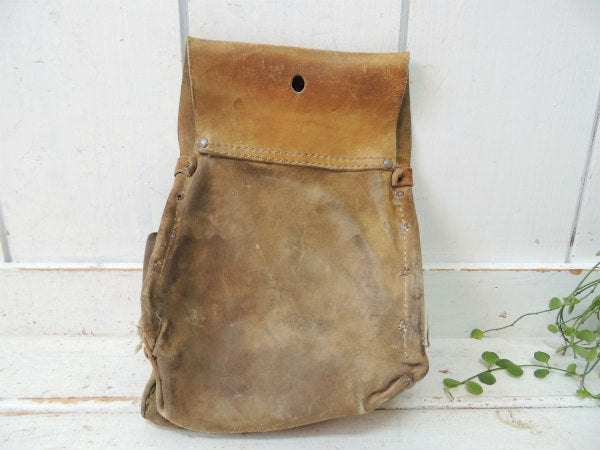 【Action】レザー製・6ポケット・ヴィンテージ・ツールポーチ・工具ベルトポーチ・ツールエプロン