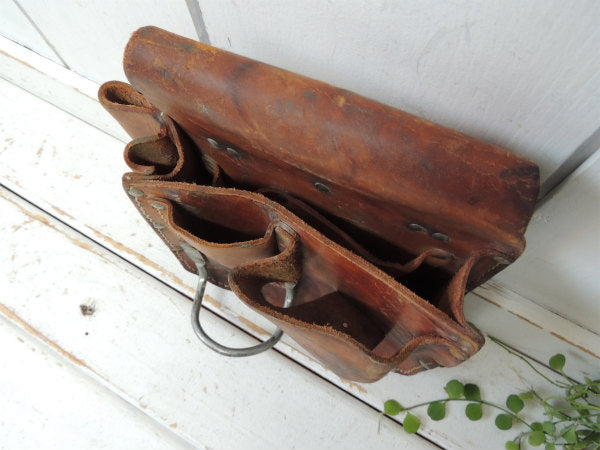 【CALIFORNIA】レザー製・7ポケット・ヴィンテージ・ツールポーチ・工具ベルトポーチ・DIY