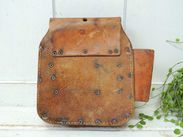 【CALIFORNIA】レザー製・7ポケット・ヴィンテージ・ツールポーチ・工具ベルトポーチ・DIY