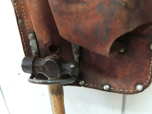 【CALIFORNIA】レザー製・7ポケット・ヴィンテージ・ツールポーチ・工具ベルトポーチ・DIY