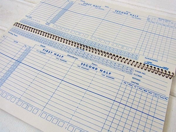 【Scoremaster】バスケットボールのデッドストック・ヴィンテージ・スコアブック/スコア表