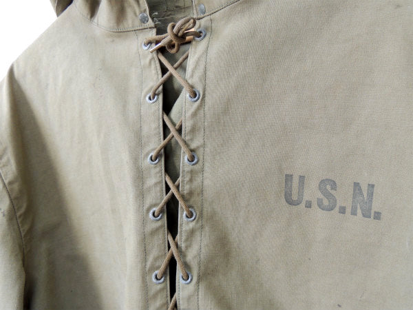 【ヴィンテージ古着】40's・USNavy・ミリタリー・デッキパーカー・Mサイズ・USネイビー