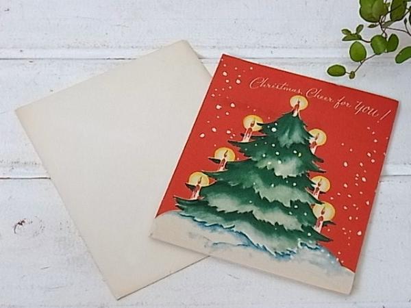 【クリスマスツリー】デッドストック・ヴィンテージ・クリスマスカード　USA