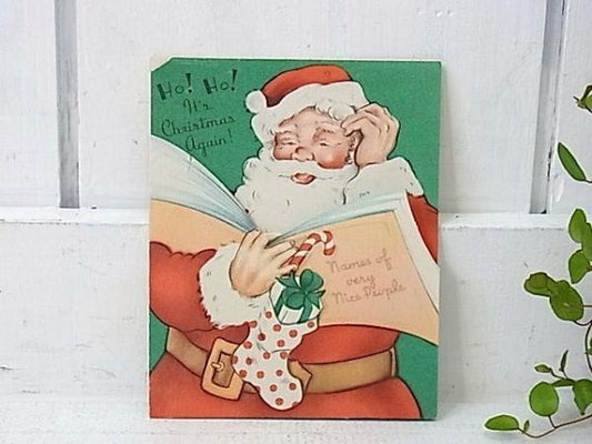 サンタクロース デッドストック 封筒付き ヴィンテージ クリスマスカード カード USA
