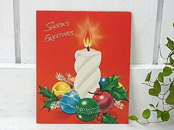 【キャンドル】デッドストック・ヴィンテージ・クリスマスカード　USA