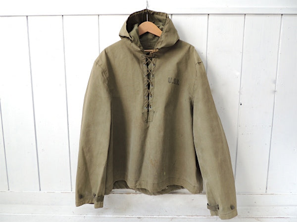 【ヴィンテージ古着】40's・USNavy・ミリタリー・デッキパーカー・Mサイズ・USネイビー