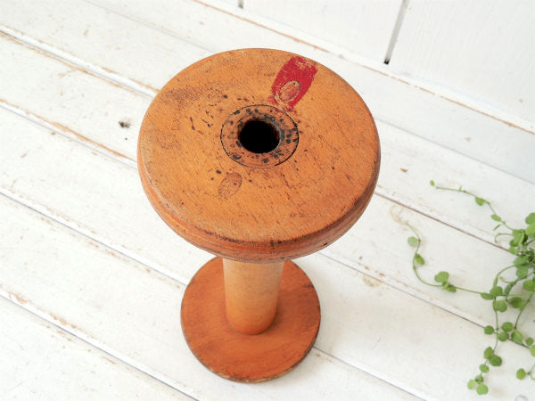 【DIXSONS】工業用の大きなアンティーク・木製スプール /糸巻き/ボビン USA