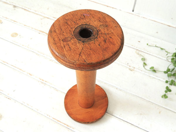 【DIXSONS】工業用の大きなアンティーク・木製スプール /糸巻き/ボビン USA