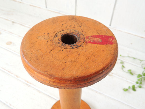 【DIXSONS】工業用の大きなアンティーク・木製スプール /糸巻き/ボビン USA