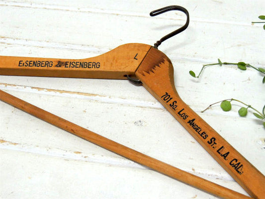 【EISENBERG&EISENBERG】ロサンゼルス・アドバタイジング・ヴィンテージ・木製ハンガー
