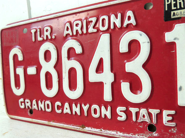 【グランドキャニオン】アリゾナ州・赤・ヴィンテージ・ナンバープレート・カーライセンスプレート・USA