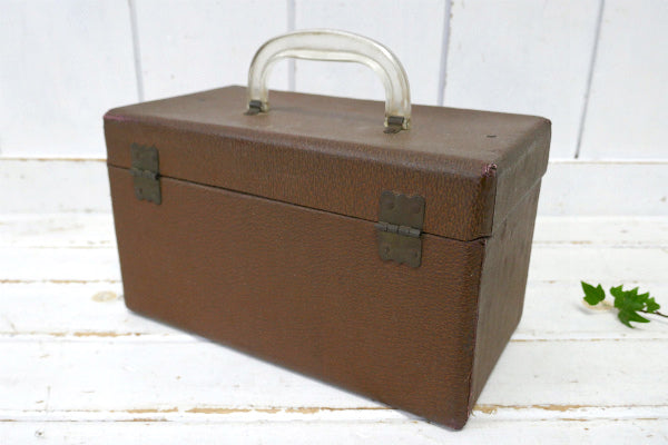 USA ノスタルジック・ブラウン・30s アンティーク・コスメボックス・メイクボックス・スーツケース