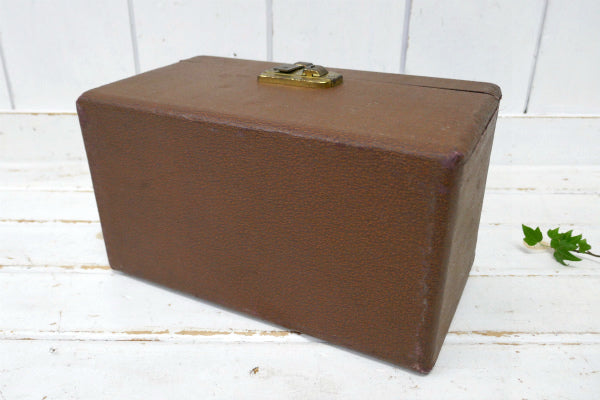 USA ノスタルジック・ブラウン・30s アンティーク・コスメボックス・メイクボックス・スーツケース