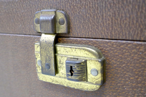 USA ノスタルジック・ブラウン・30s アンティーク・コスメボックス・メイクボックス・スーツケース