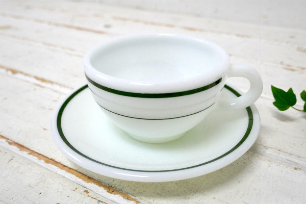 【オールドパイレックス×コーニング】グリーンライン・ヴィンテージ・カップ&ソーサー・食器②
