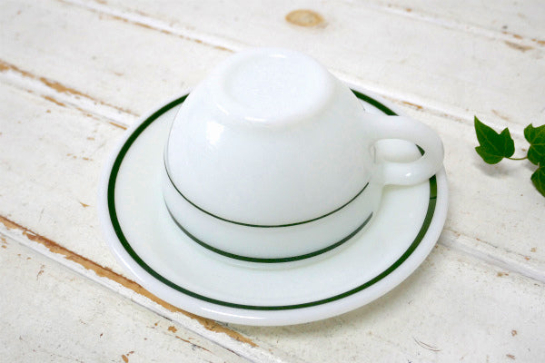 【オールドパイレックス×コーニング】グリーンライン・ヴィンテージ・カップ&ソーサー・食器②