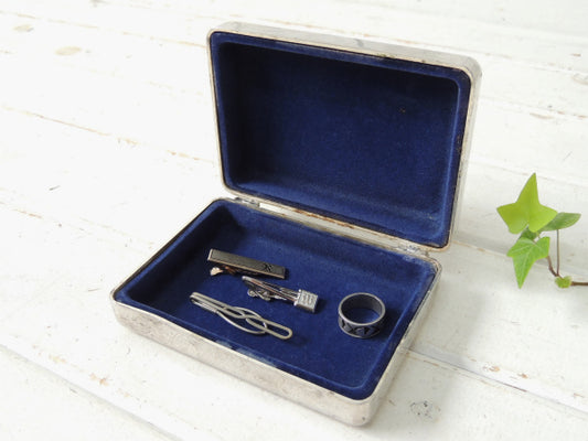 シルバー製 トラベルサイズ アンティーク ジュエリーボックス 宝石箱 アクセサリーケース USA