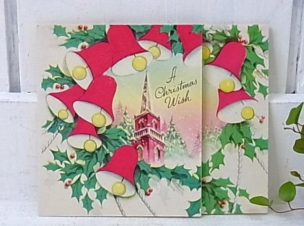 【クリスマスリース】デッドストック・ヴィンテージ・クリスマスカード　USA