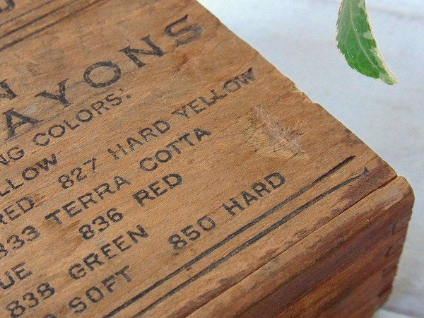 【EBERHARD FABER】クレヨンの小さなアンティーク・ウッドボックス/木箱 USA