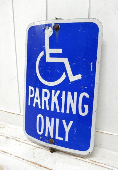 PARKING ONLY ハンディキャップ・駐車・ヴィンテージ・パーキングサイン・交通標識 USA