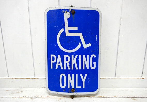 PARKING ONLY ハンディキャップ・駐車・ヴィンテージ・パーキングサイン・交通標識 USA