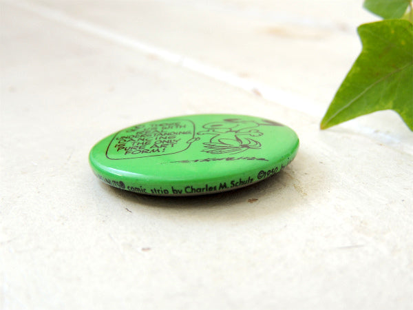 【1950's・スヌーピー】ヴィンテージ・缶バッジ・Schulz・デッドストック・USA