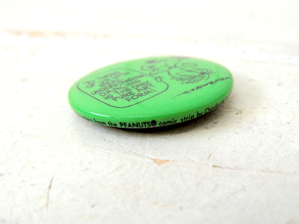 【1950's・スヌーピー】ヴィンテージ・缶バッジ・Schulz・デッドストック・USA