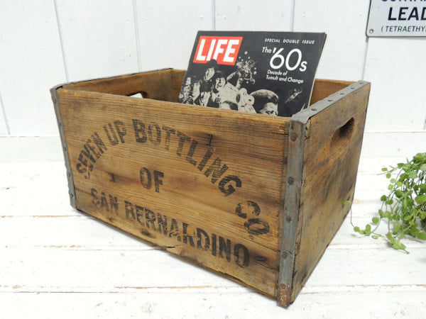 【7UP】セブンアップ・ドリンク・60'sヴィンテージ・ウッドボックス・木箱・ディスプレイ USA