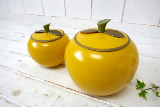 アップル りんご型 アルミ 50〜60s ヴィンテージ キャニスター 2個 キッチン雑貨 USA