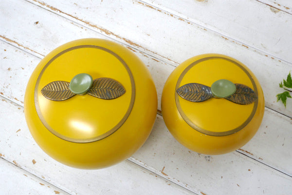 アップル りんご型 アルミ 50〜60s ヴィンテージ キャニスター 2個 キッチン雑貨 USA