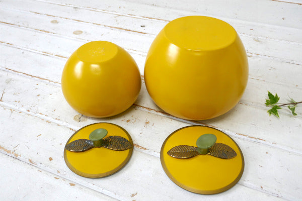 アップル りんご型 アルミ 50〜60s ヴィンテージ キャニスター 2個 キッチン雑貨 USA