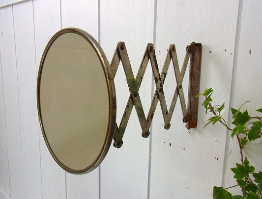 アイアン製・アンティーク・シェービングミラー・スイングミラー/鏡　USA