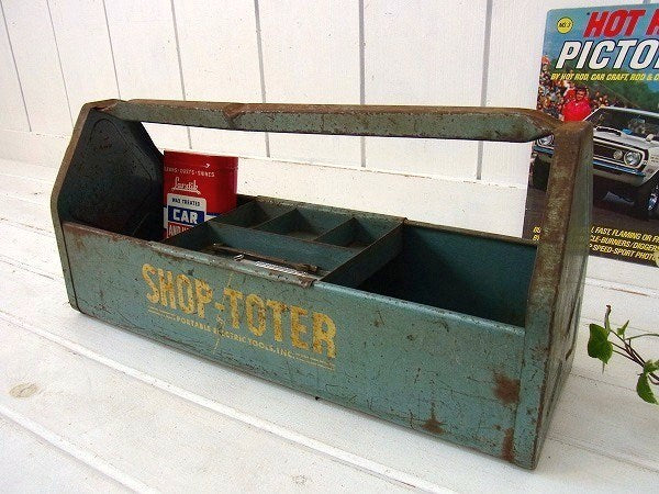 【SHOP TOTER】スチール製・2段式・ヴィンテージ・ツールケース/工具箱 USA
