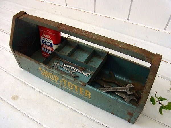 【SHOP TOTER】スチール製・2段式・ヴィンテージ・ツールケース/工具箱 USA