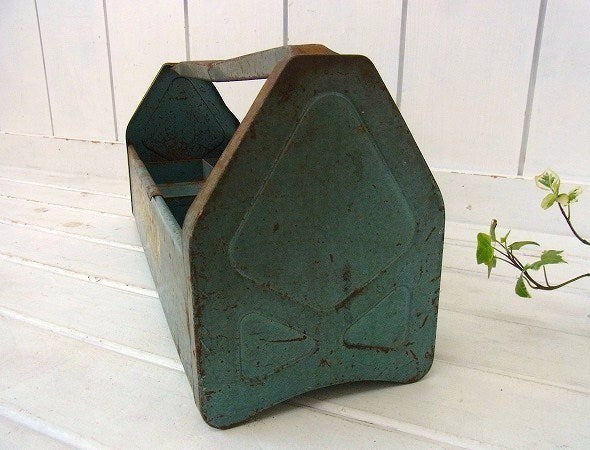 【SHOP TOTER】スチール製・2段式・ヴィンテージ・ツールケース/工具箱 USA